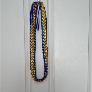 Blue and Gold Braided Ribbon Lei